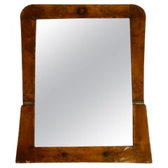 Large 1930s Art Nouveau Wooden Wall Mirror