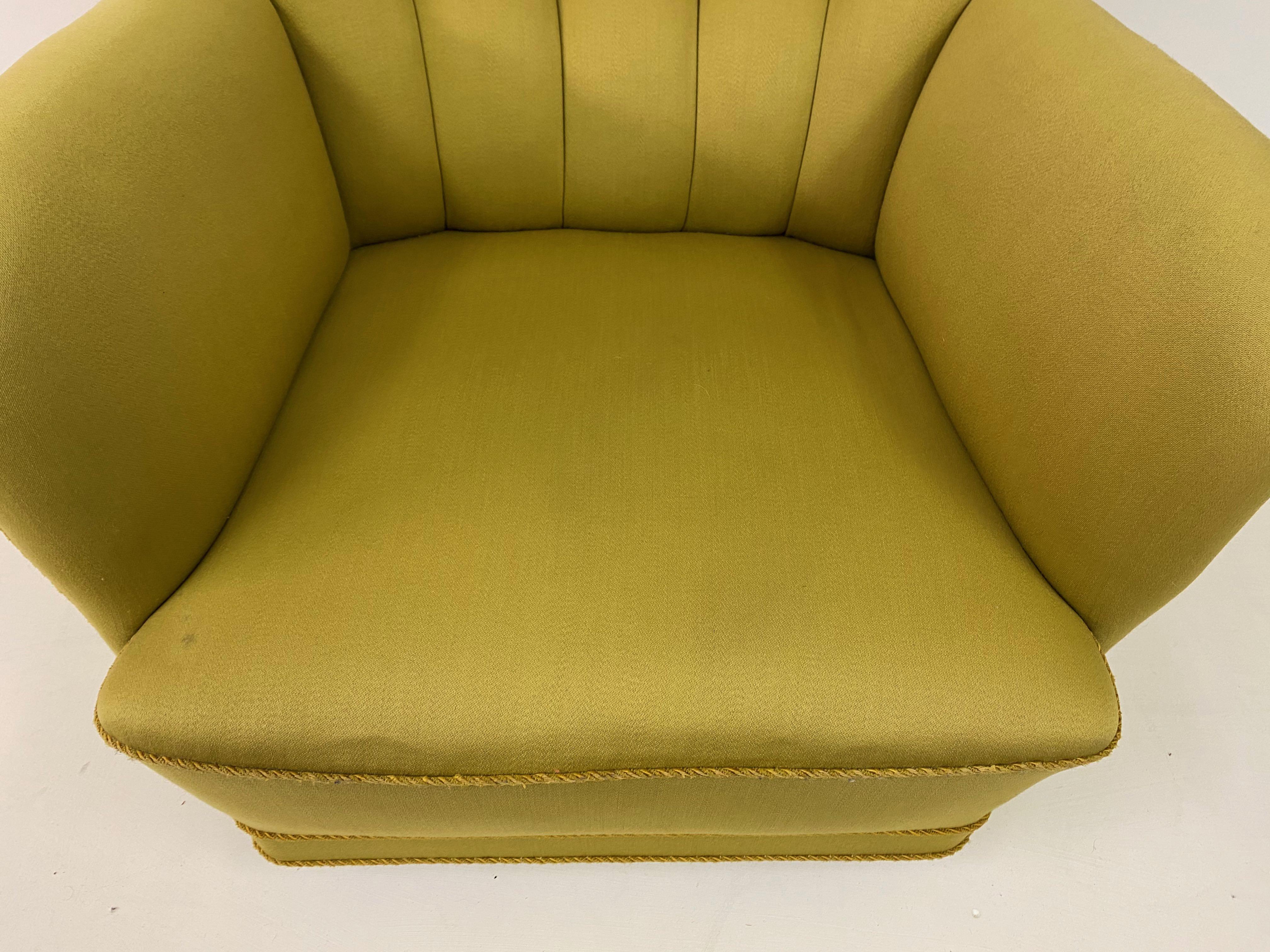 Large 1930s Danish Armchair with Beech Legs In Good Condition In London, London