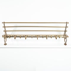 Large 1930’s French Brass Coat Rack