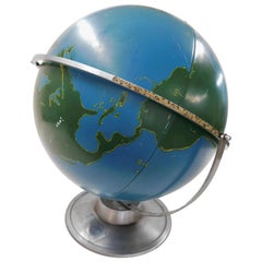 Large 1940s A.J. Nystrom Aviation Military Training Rotating World Globe USA