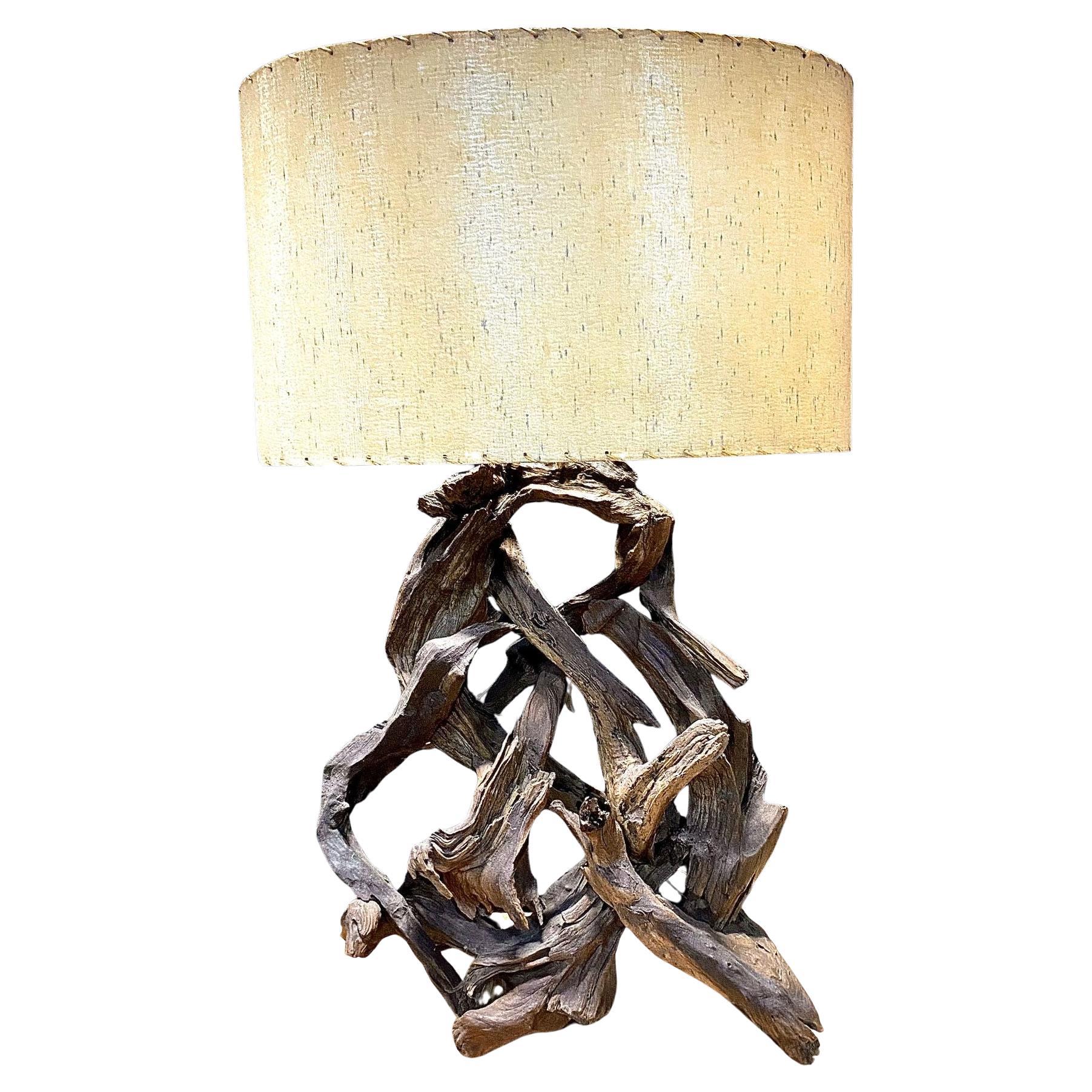 Large 1940
s Driftwood Table Lamp