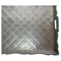 Large 1940's Embossed Tin over Wood Serving Bar Tray from Hermosillo, Sonora