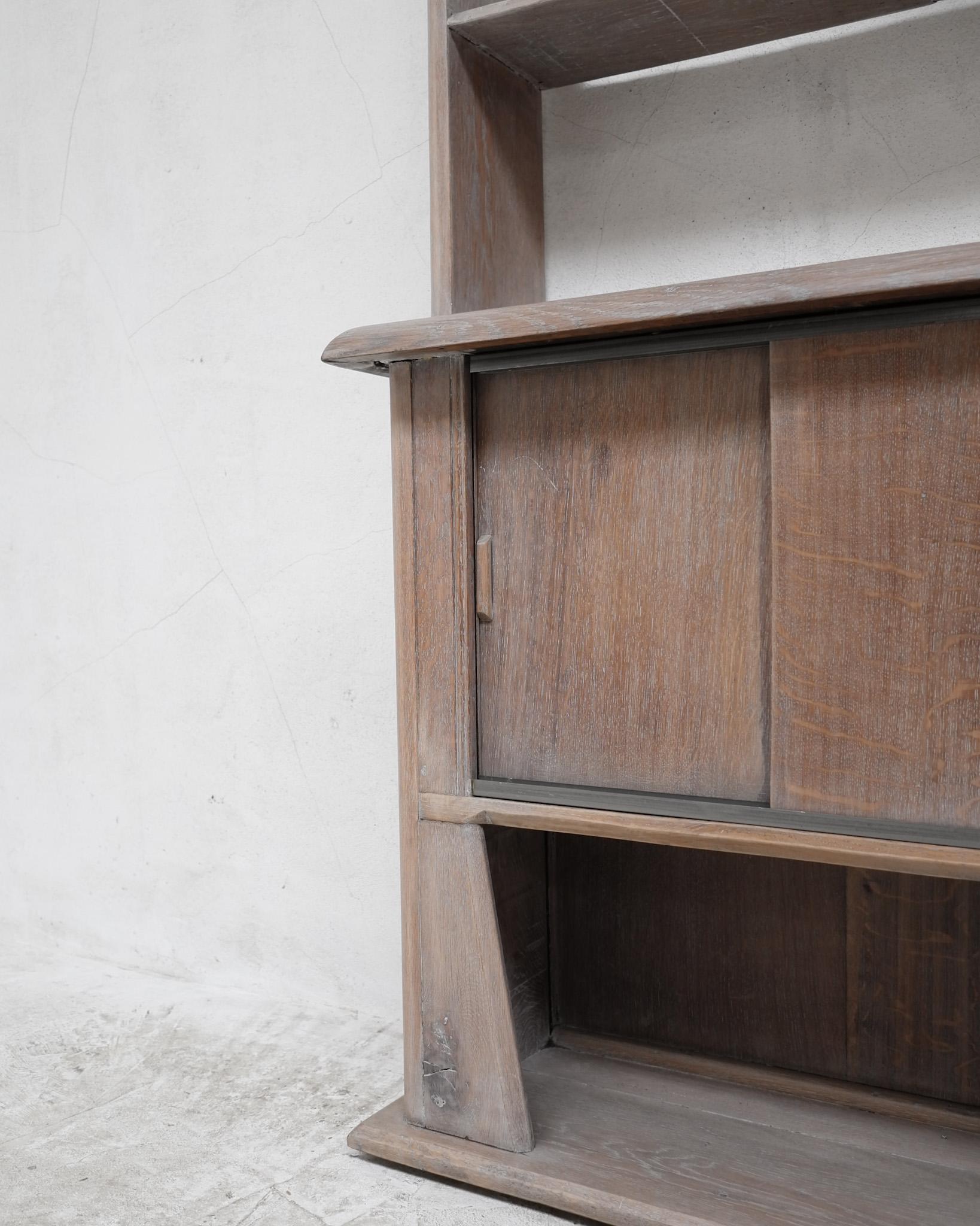 Mid-20th Century Large 1940s English Modernist/Deco Limed Oak Shelving Unit/Bookcase