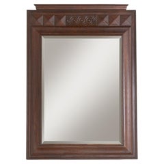 Large 1940s French Carved Wood Mirror