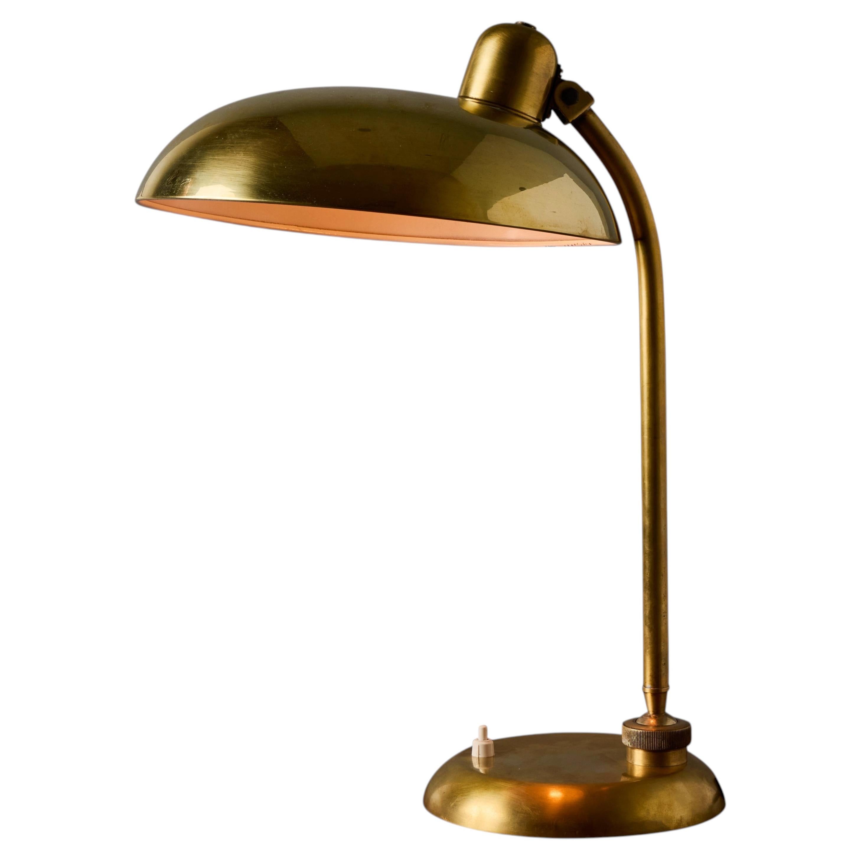 Large 1940s Giovanni Michelucci Brass Ministerial Table Lamp for Lariolux