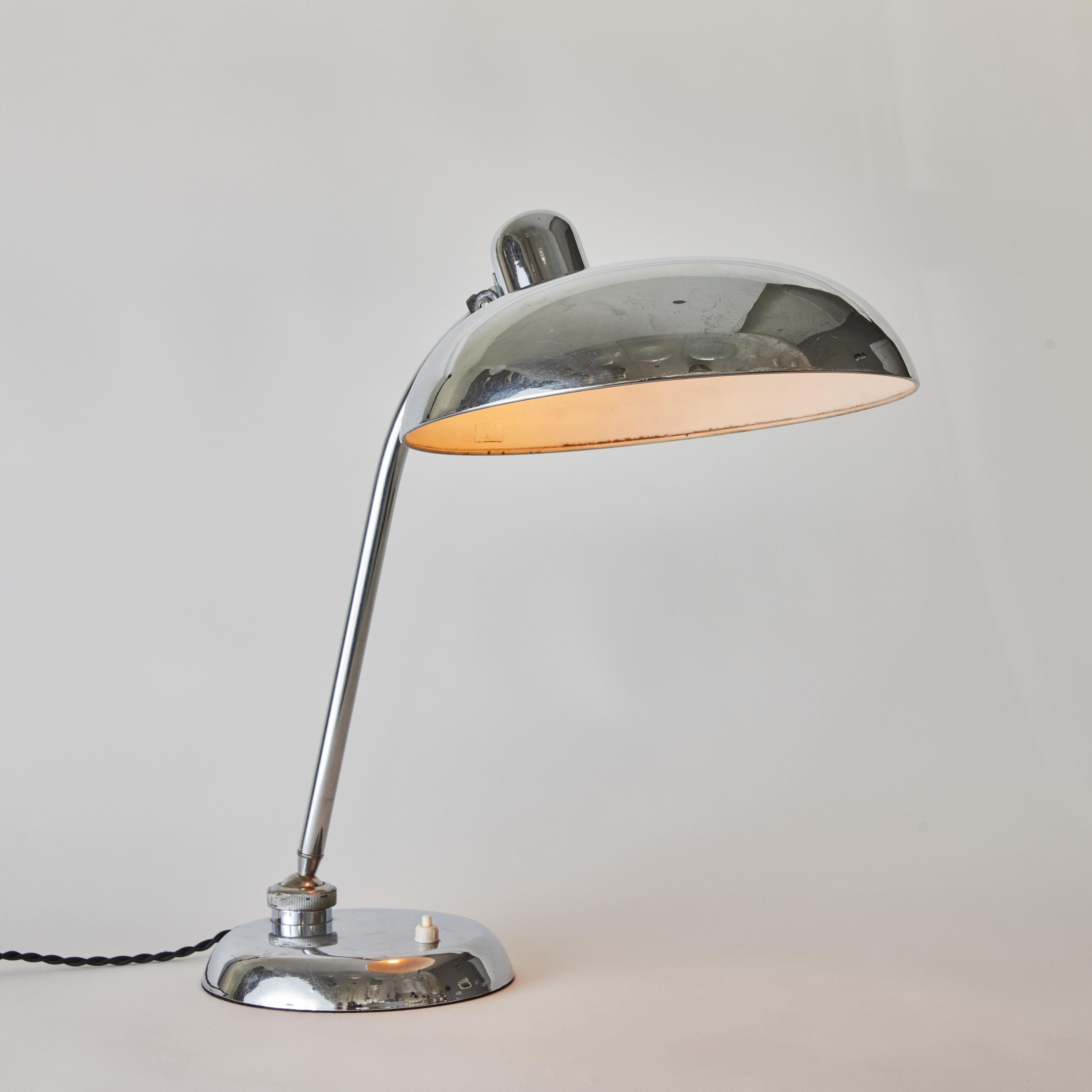 Large 1940s Giovanni Michelucci Chrome Ministerial Table Lamp for Lariolux For Sale 5
