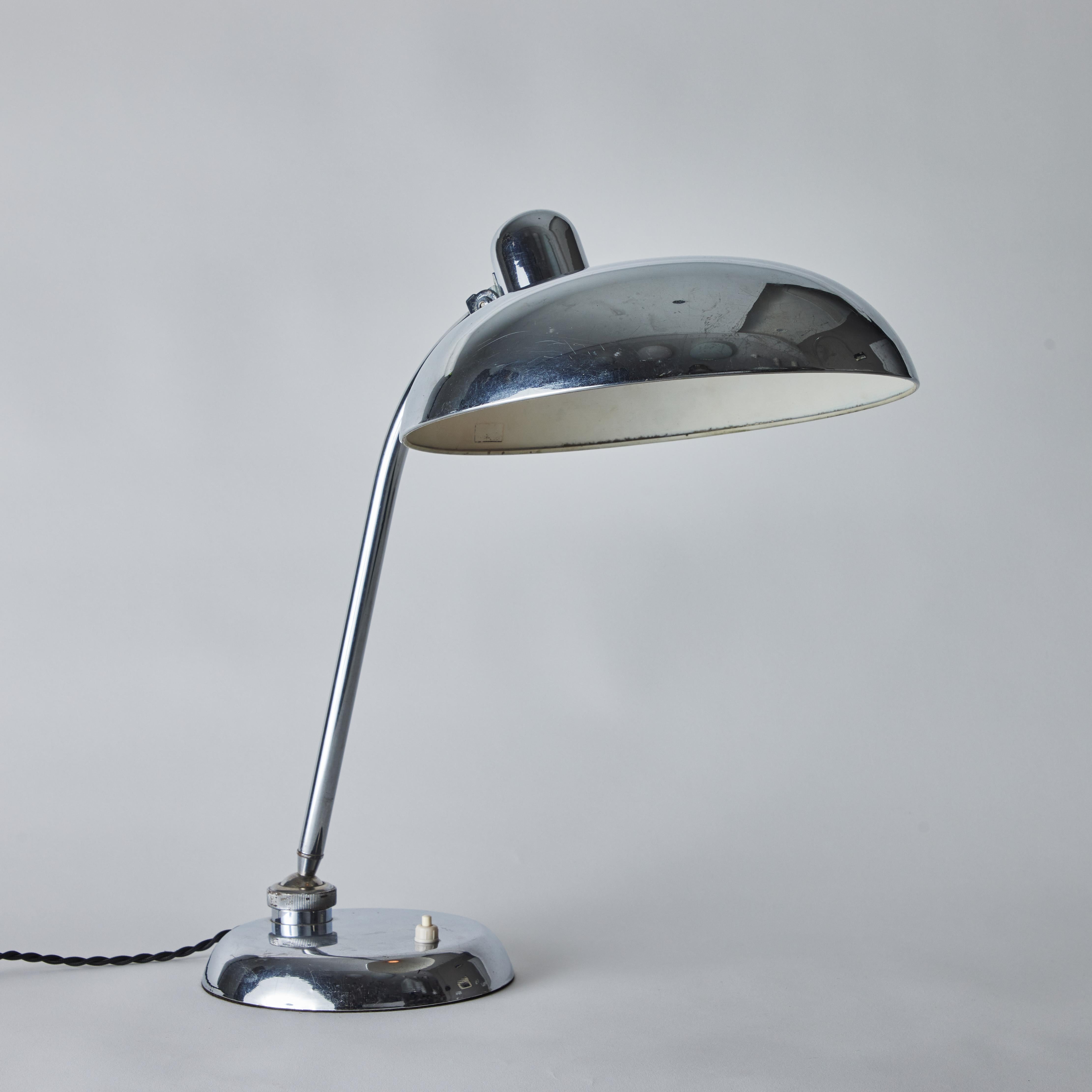 Large 1940s Giovanni Michelucci Chrome Ministerial Table Lamp for Lariolux For Sale 6