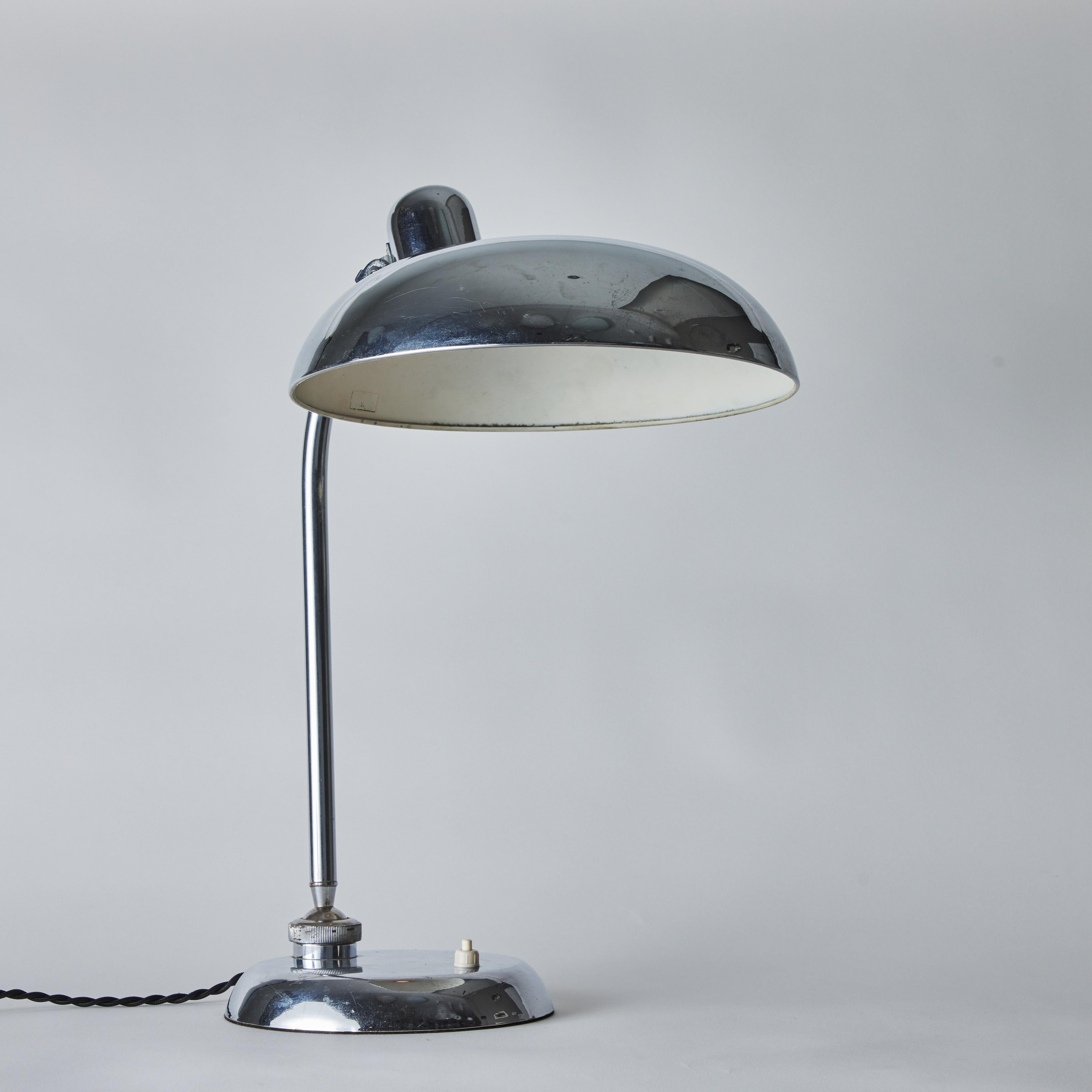 Large 1940s Giovanni Michelucci Chrome Ministerial Table Lamp for Lariolux For Sale 7