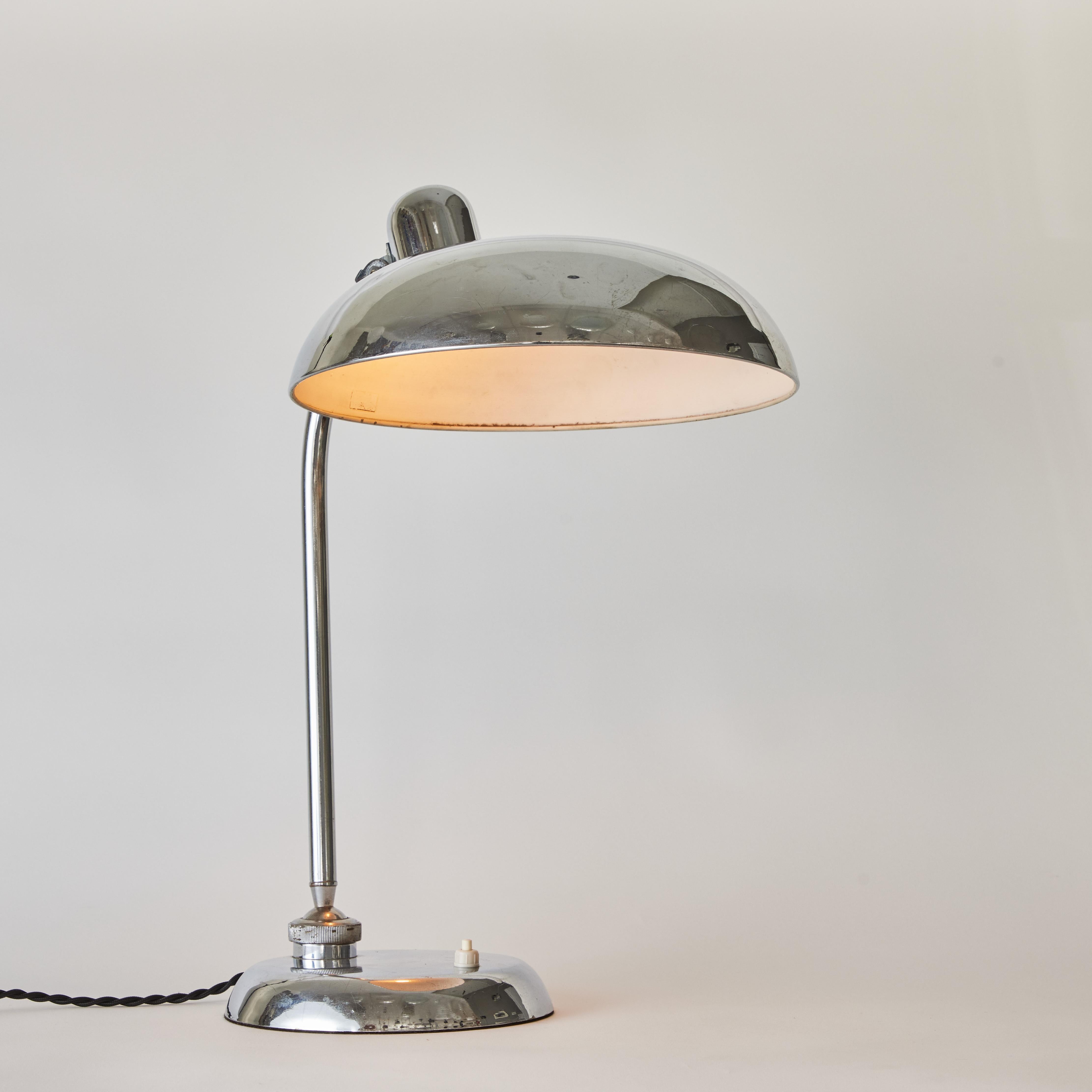 Large 1940s Giovanni Michelucci Chrome Ministerial Table Lamp for Lariolux For Sale 8
