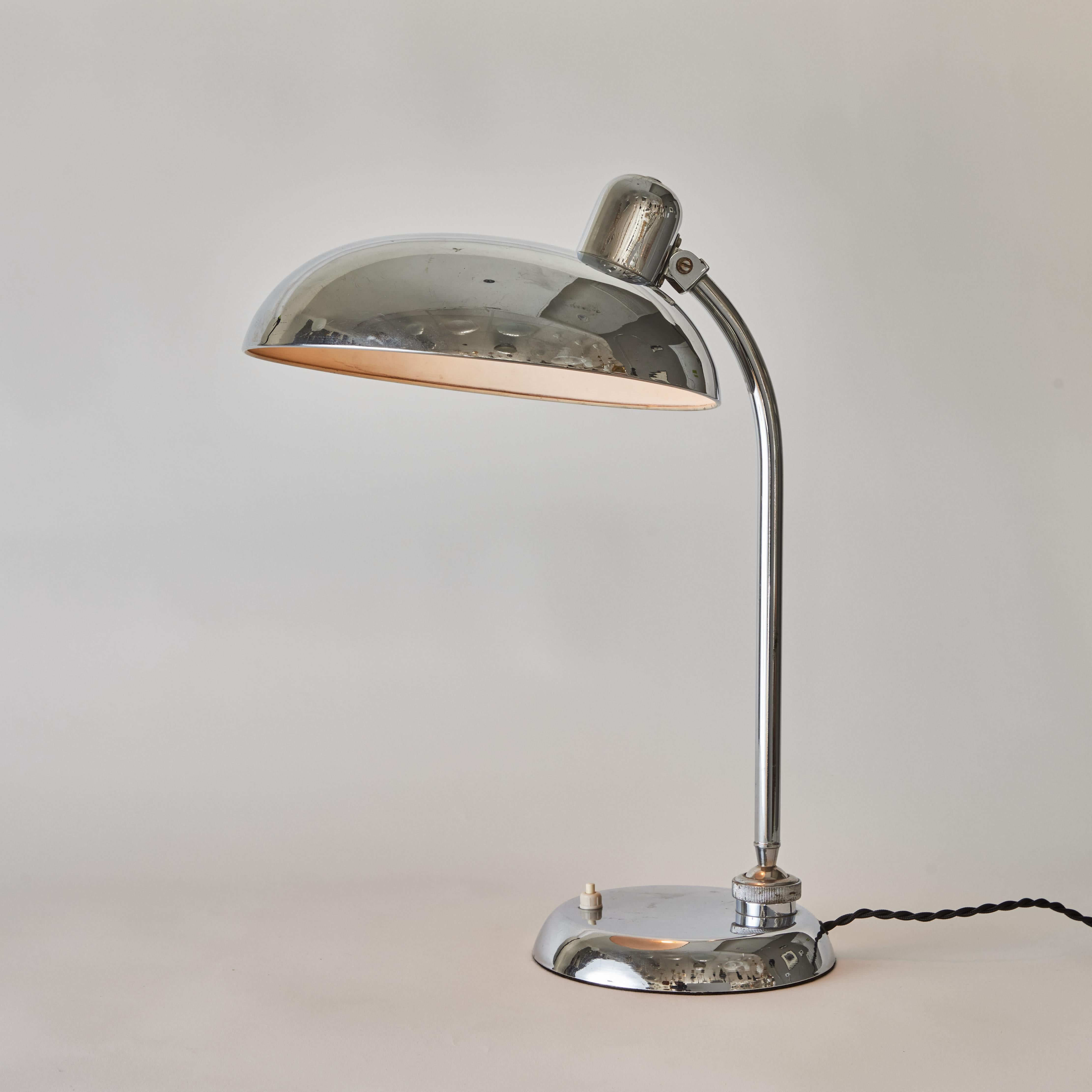 Large 1940s Giovanni Michelucci Chrome Ministerial Table Lamp for Lariolux For Sale 9