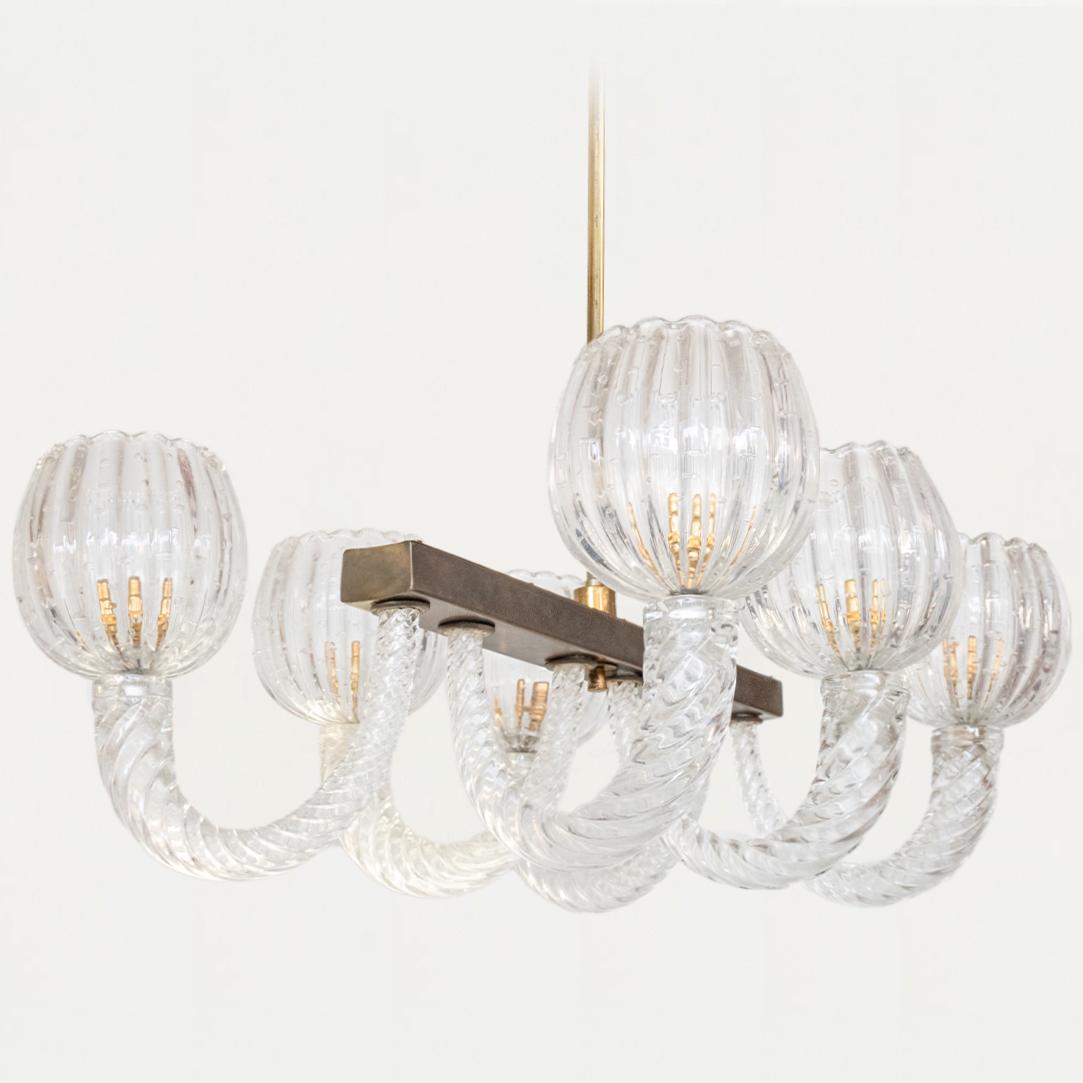 20th Century Large 1940's Italian Barovier Chandelier For Sale