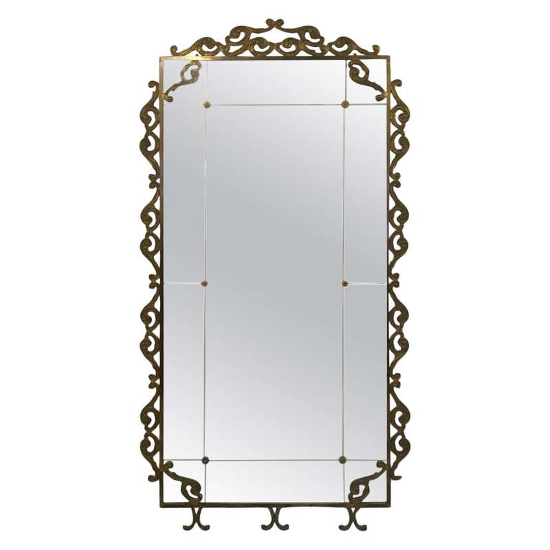Antique French Gold Gilt Floor Standing Mirror at 1stdibs