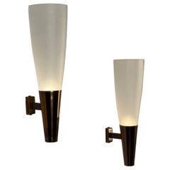 Large 1940s “Model 1537” Wall Lights by Pietro Chiesa for Fontana Arte