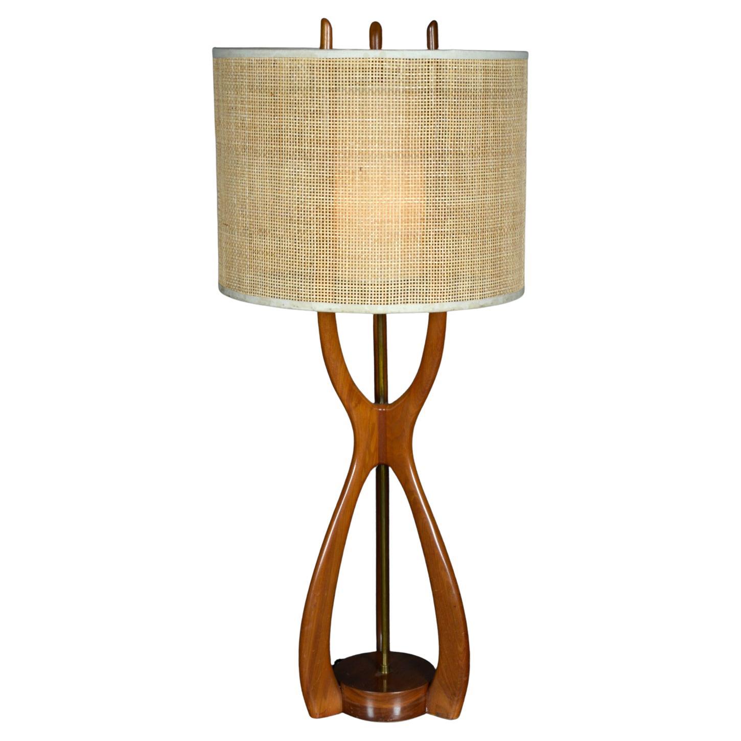 Large 1950 Walnut Midcentury American Floor Lamp by David Shreve for V H Woolums