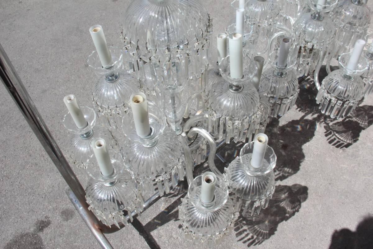 Large 1950s Bohemian Crystal Chandeliers Twelve Lights Elegance and Simplicity 4