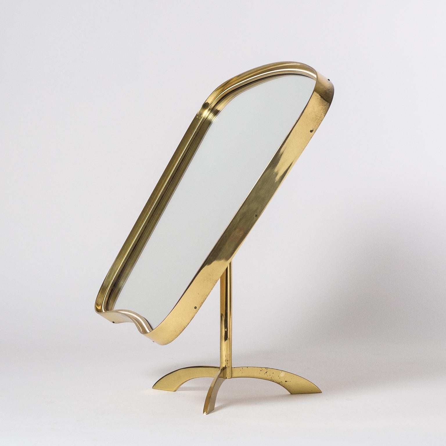 Large 1950s Brass Vanity Mirror 5