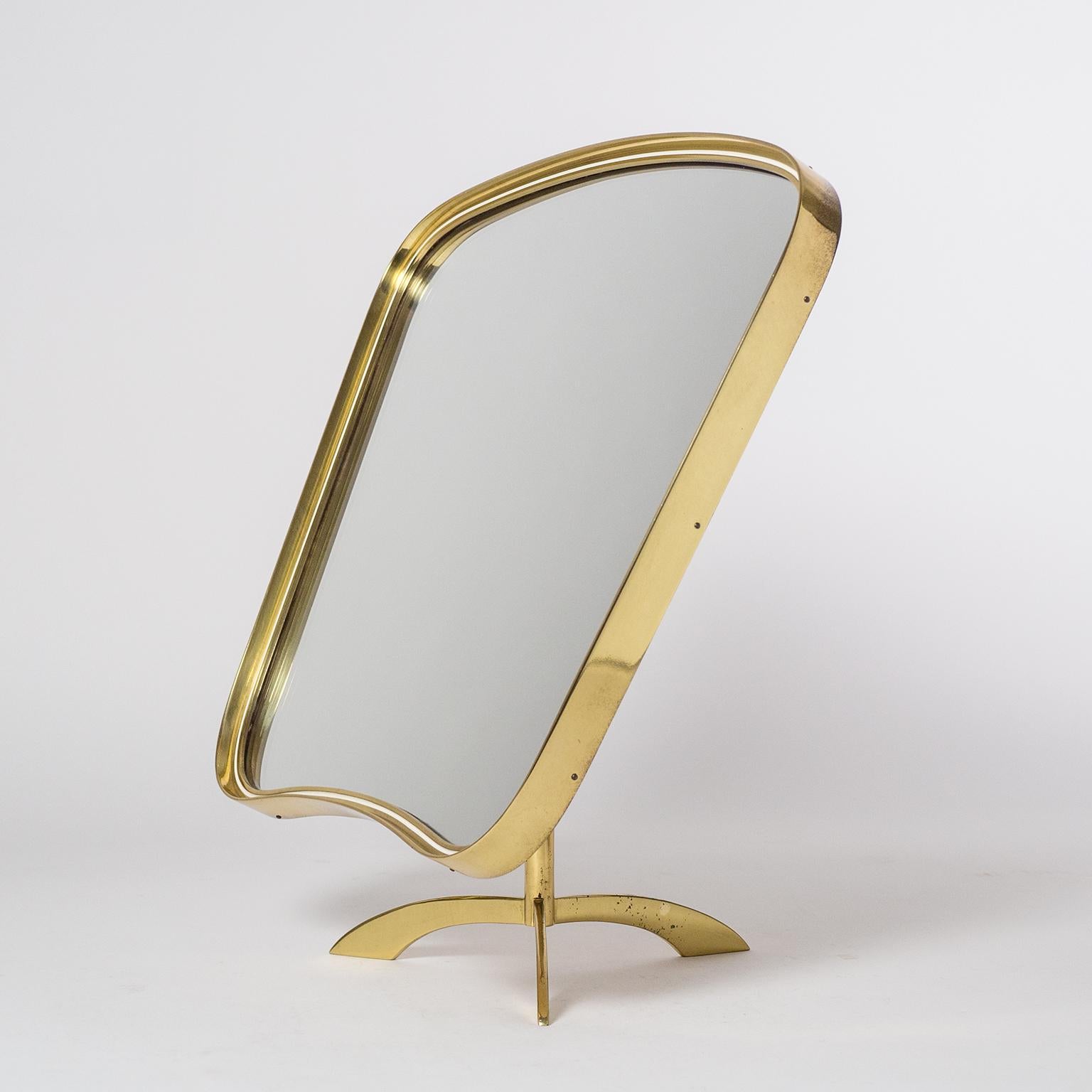 Large 1950s Brass Vanity Mirror 6