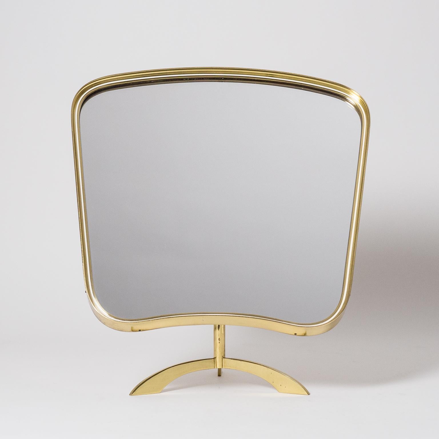 Large 1950s Brass Vanity Mirror 2
