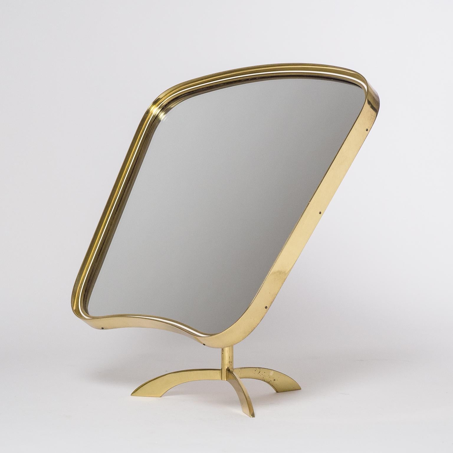 Large 1950s Brass Vanity Mirror 3