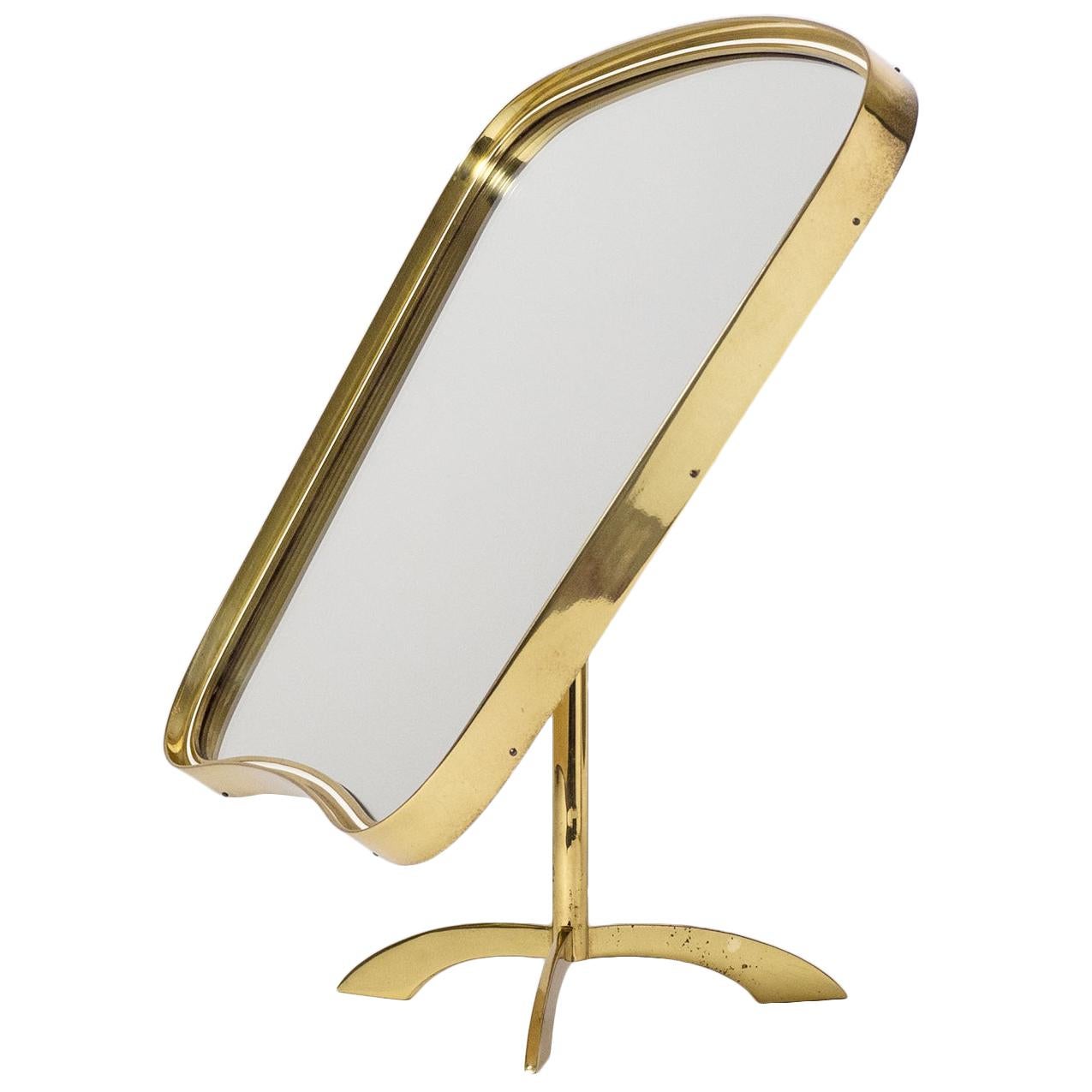Large 1950s Brass Vanity Mirror