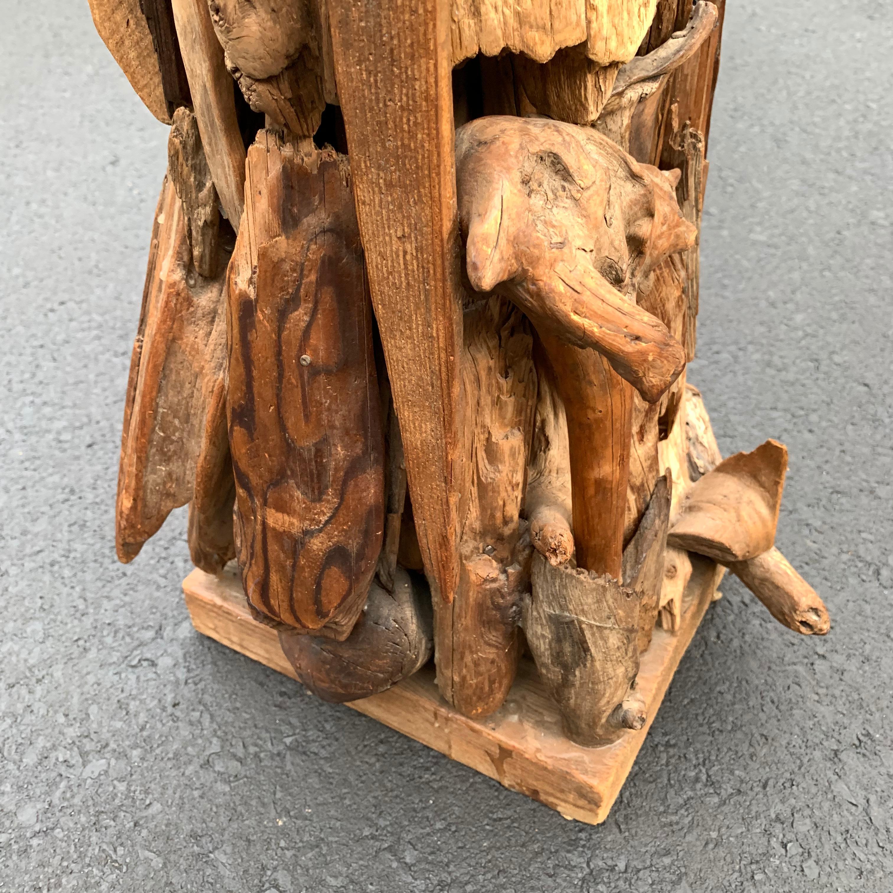 Large 1950s Driftwood Table Lamp For Sale 4