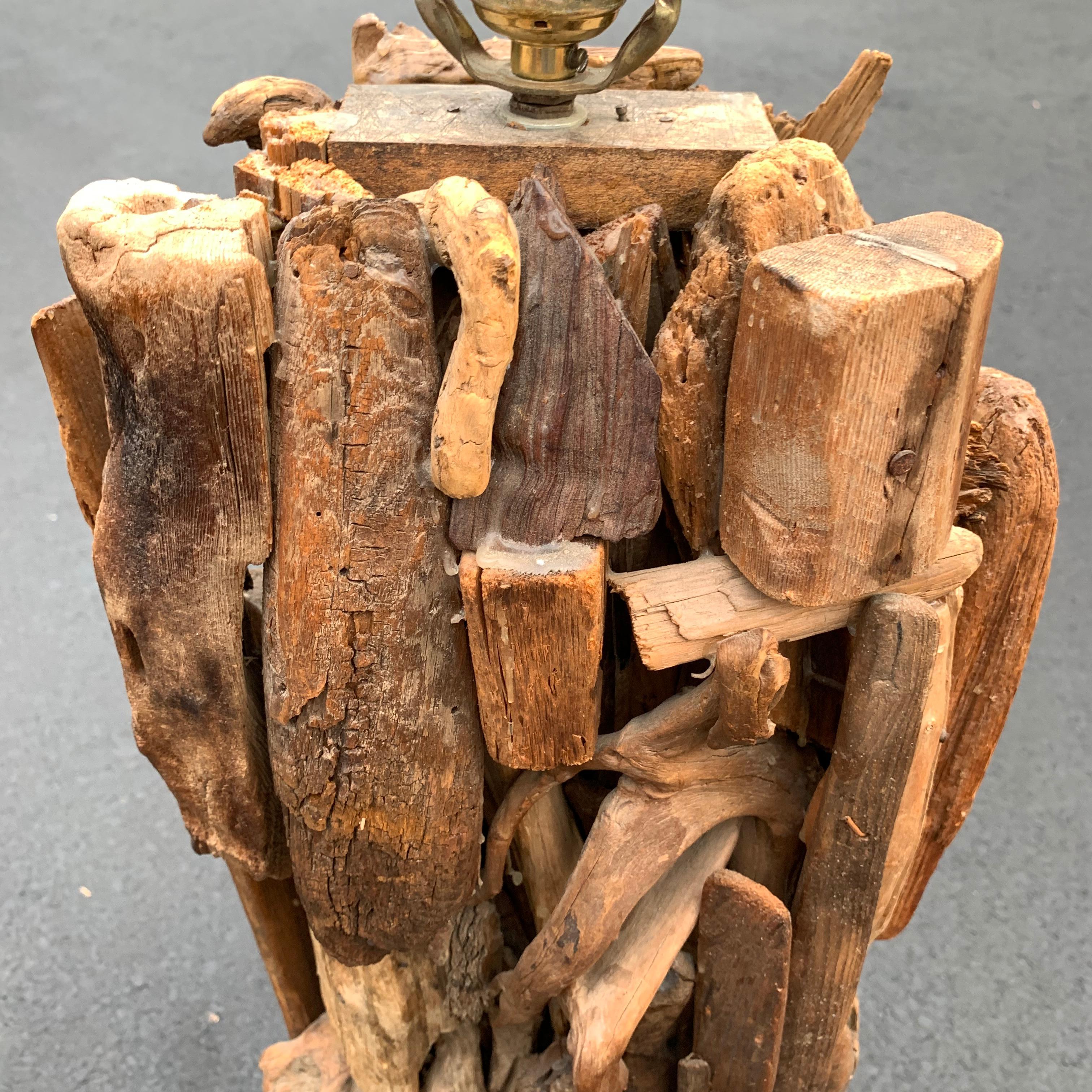 Large 1950s Driftwood Table Lamp For Sale 6