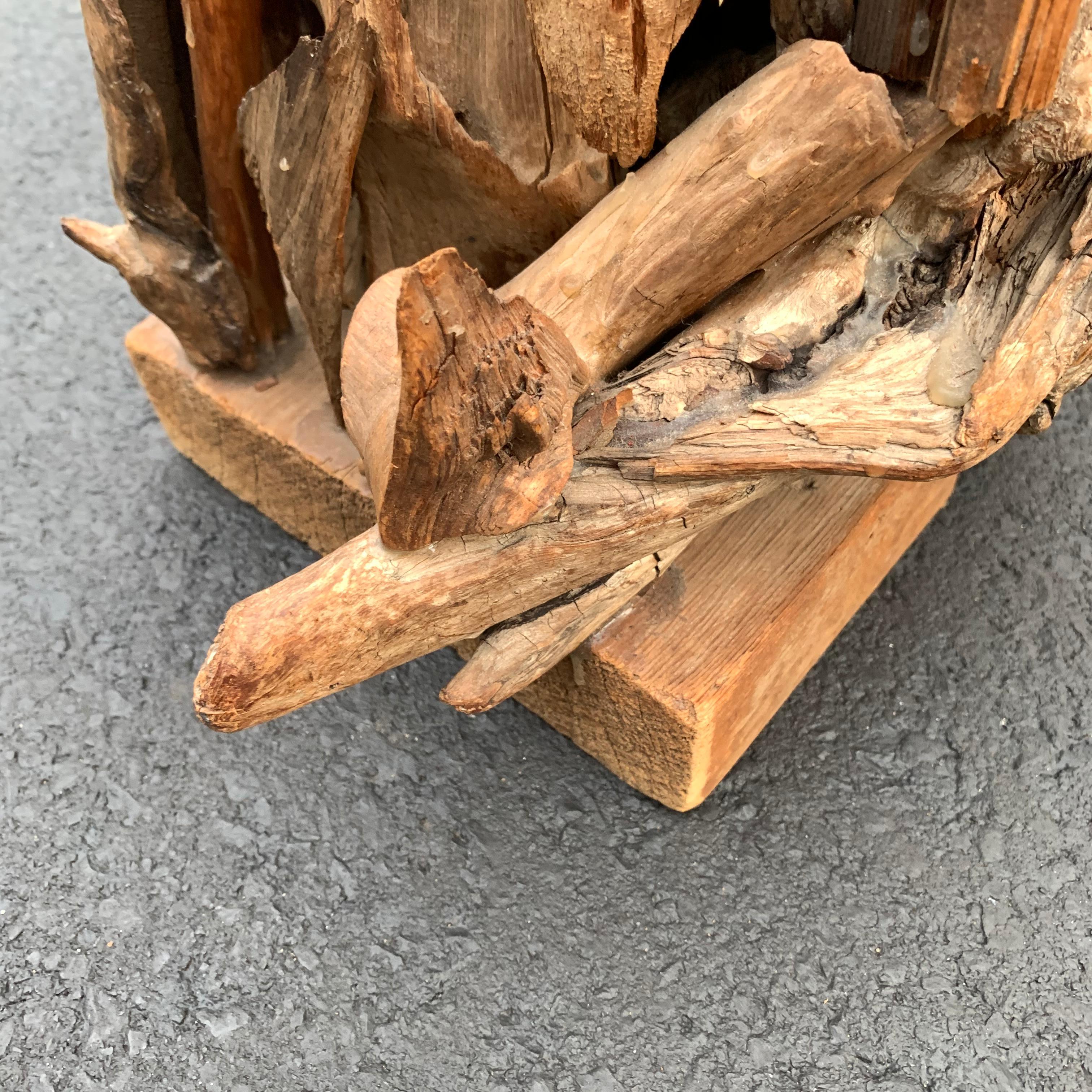 Grande lampe de table en bois flotté des années 1950 en vente 7