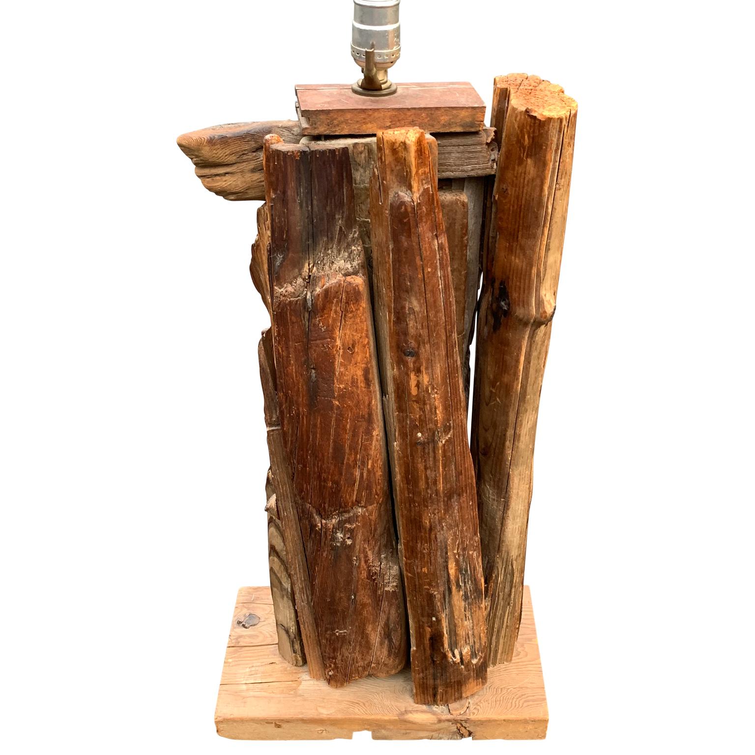 Large 1950s driftwood table lamp.
Harp and finial can be sourced if needed.