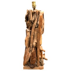 Large 1950s Driftwood Table Lamp
