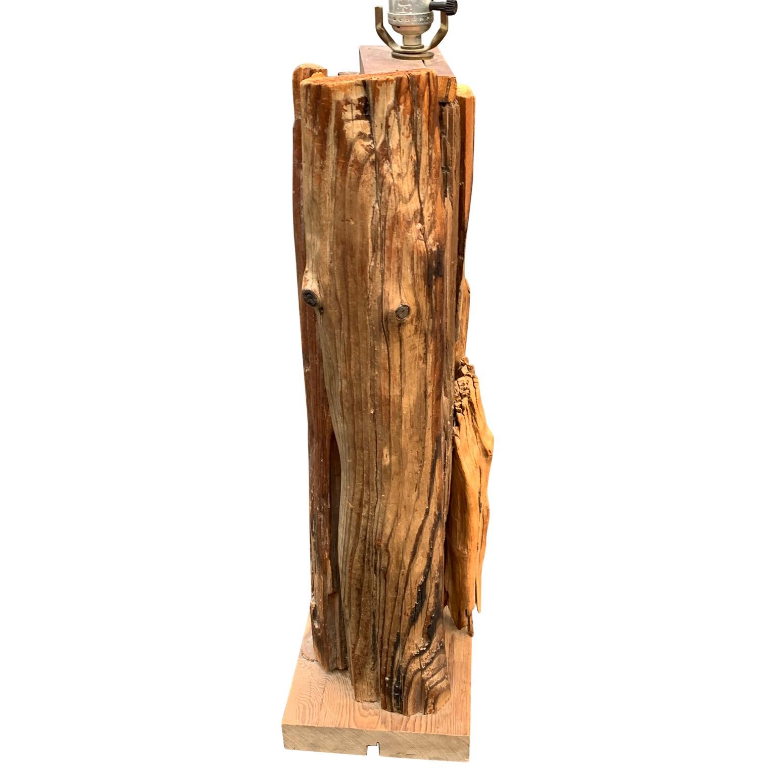Hand-Crafted Large 1950s Driftwood Table Lamp For Sale