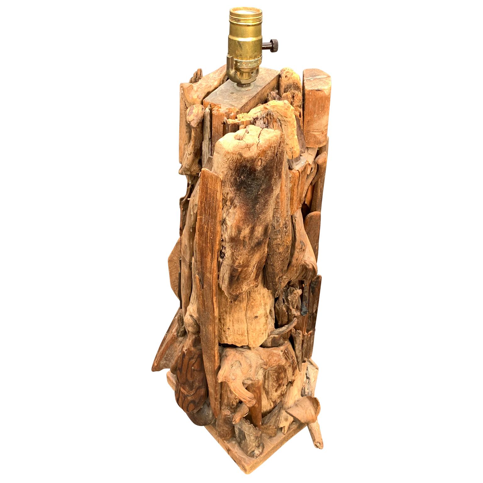 20th Century Large 1950s Driftwood Table Lamp For Sale