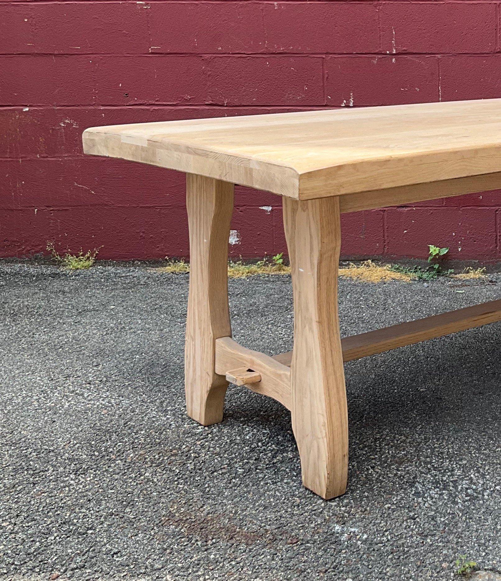 Mid-20th Century Large 1950s French Library Table in Solid Oak For Sale