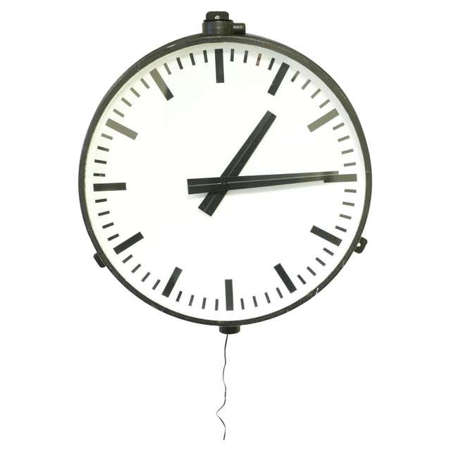 Simplex Factory Clock Double Face Simplex Factory Clock For Sale at 1stDibs