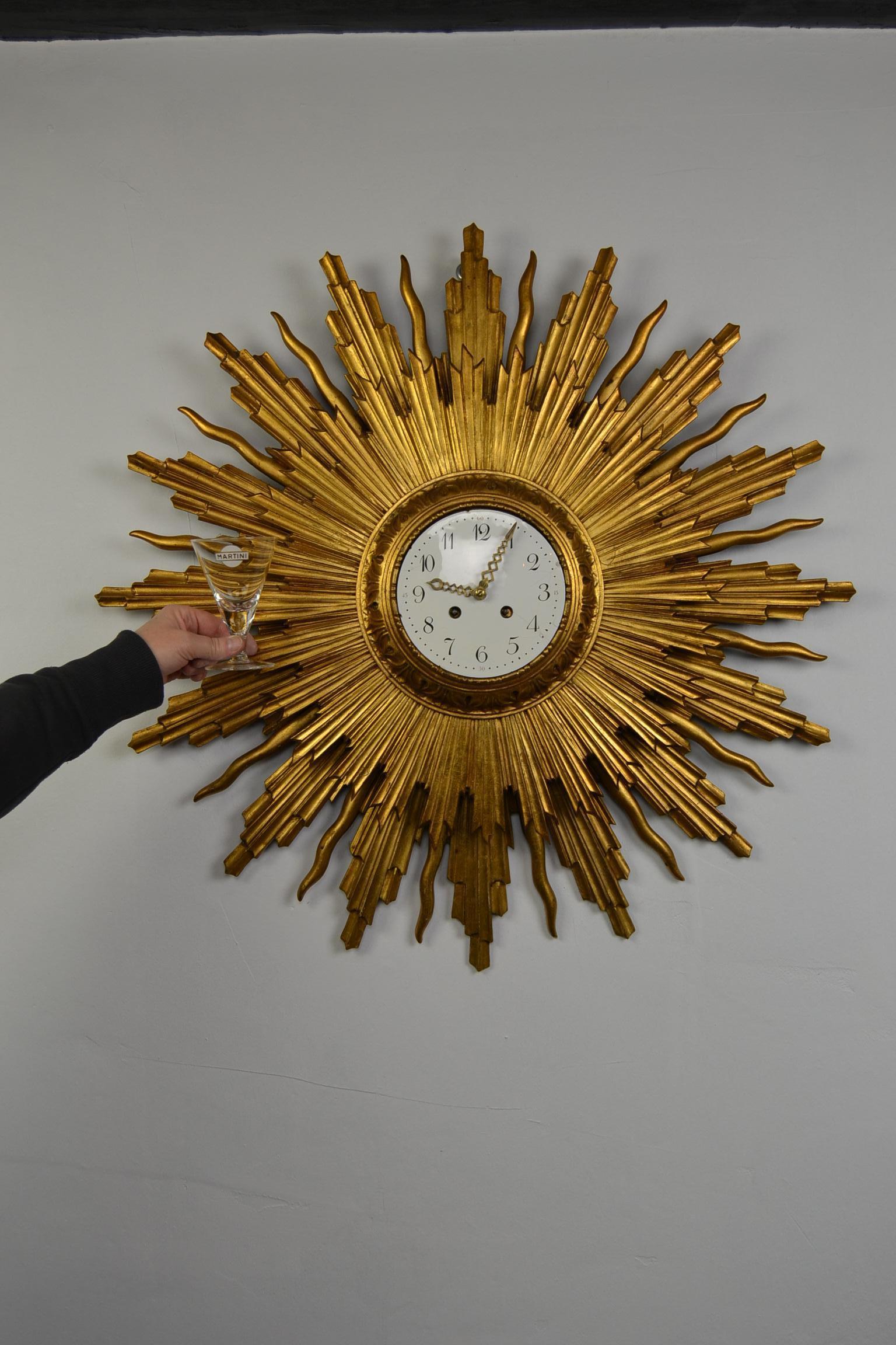 large sunburst clock