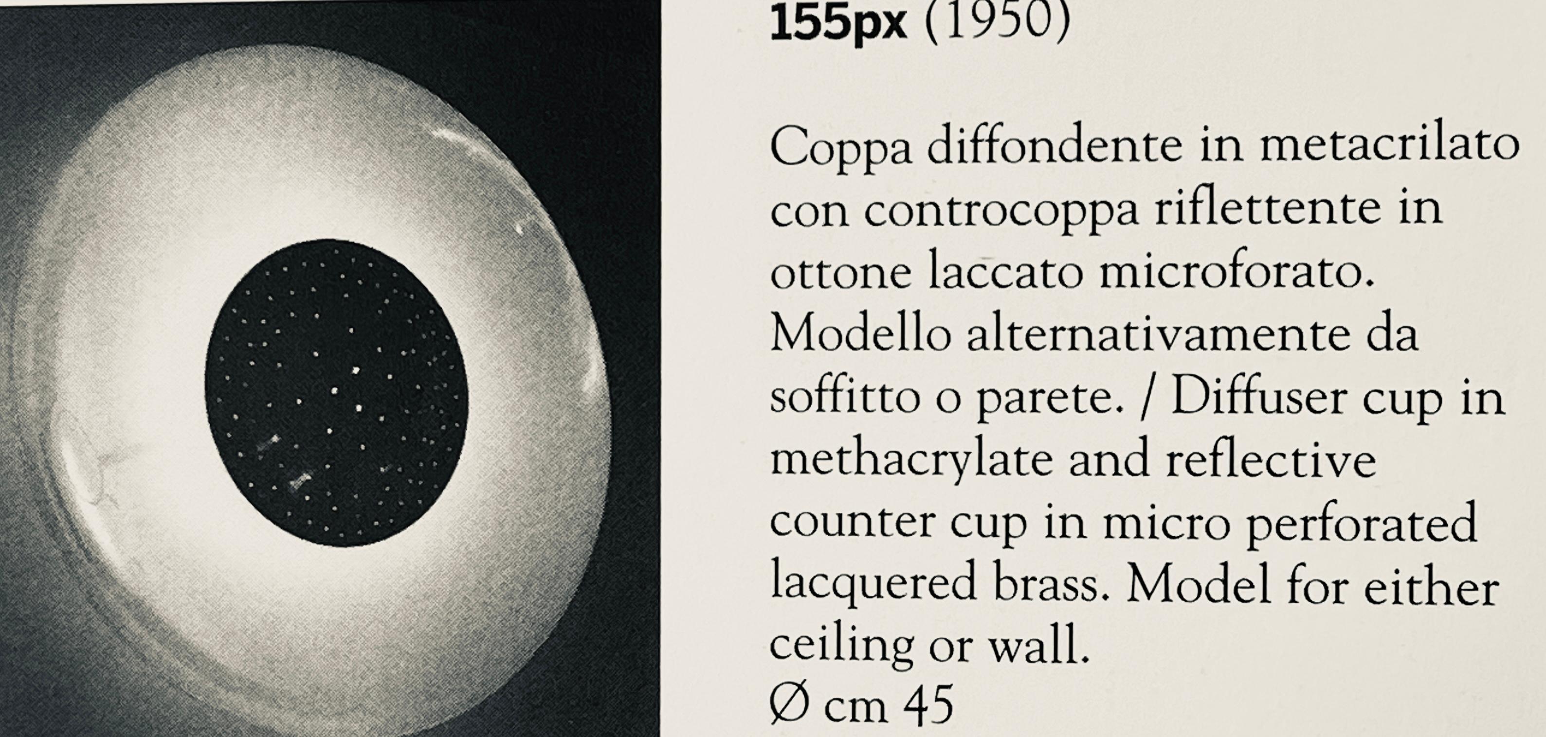 Grande lampada da soffitto anni '50 Gino Sarfatti Model #155 for Arteluce in vendita 11