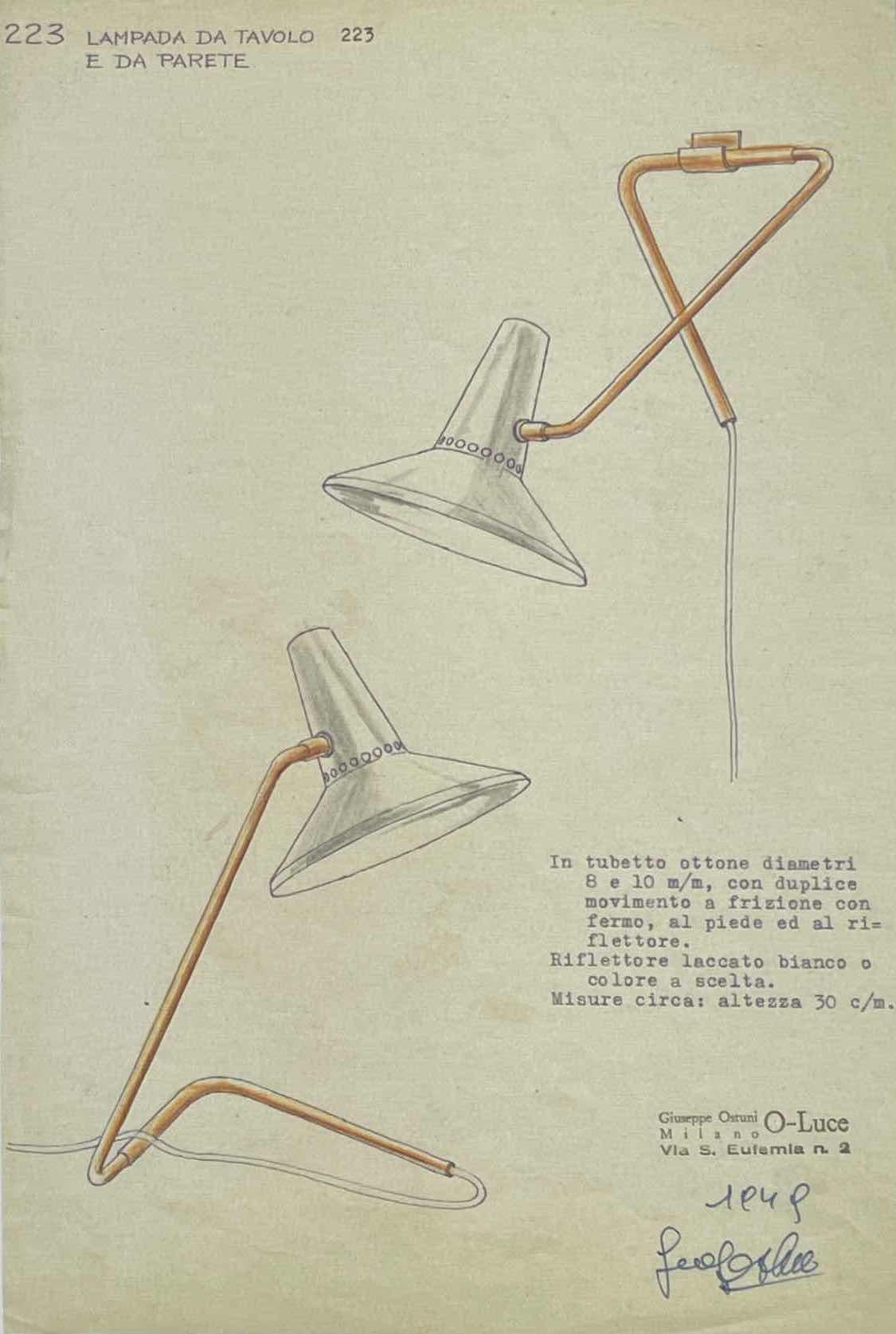 Großer weißer Giuseppe Ostuni-Leuchter mit beweglichem Arm aus den 1950er Jahren für O-Luce (Moderne der Mitte des Jahrhunderts) im Angebot