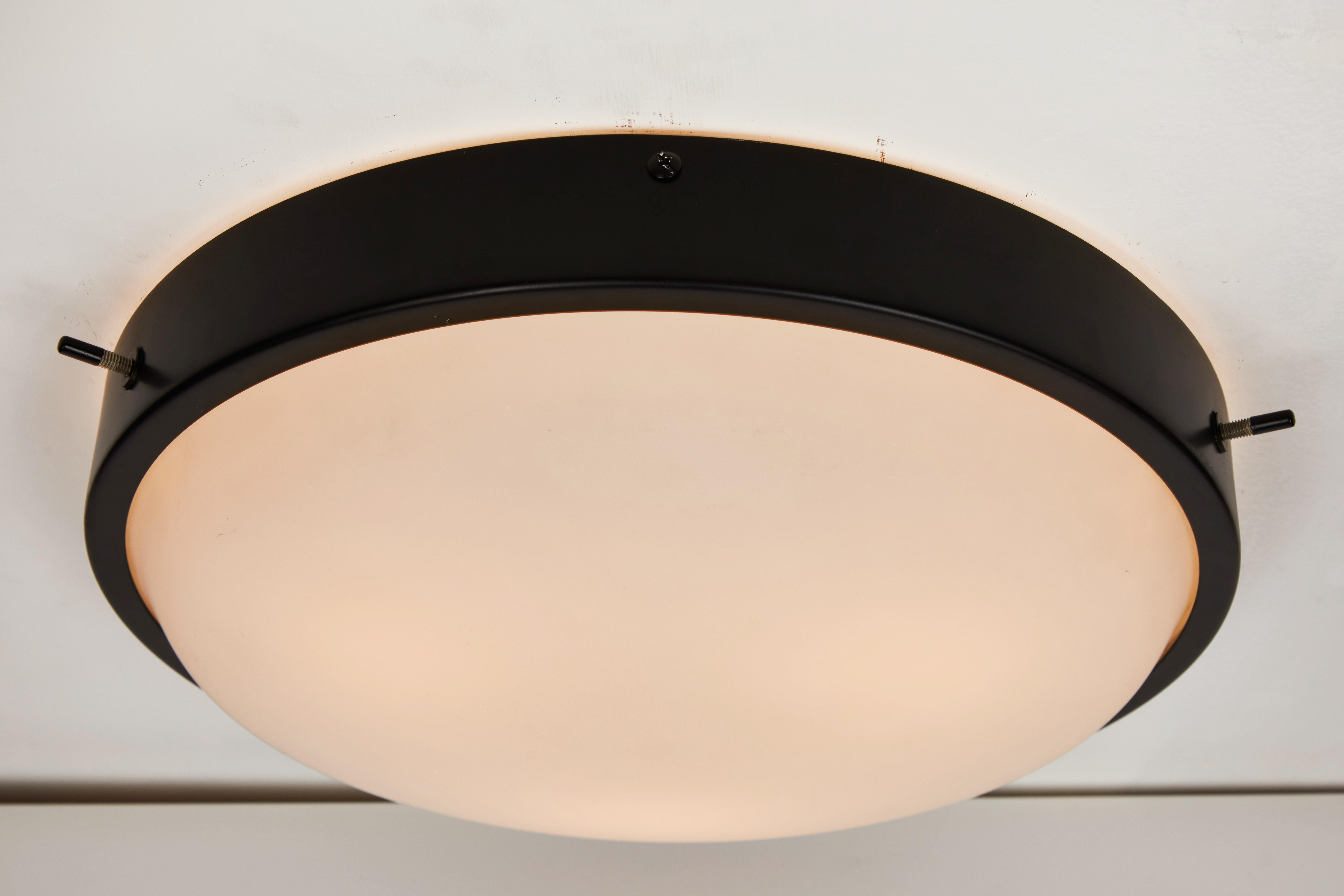 Mid-20th Century Large 1950s Glass and Metal Ceiling Light by Oscar Torlasco for Lumi