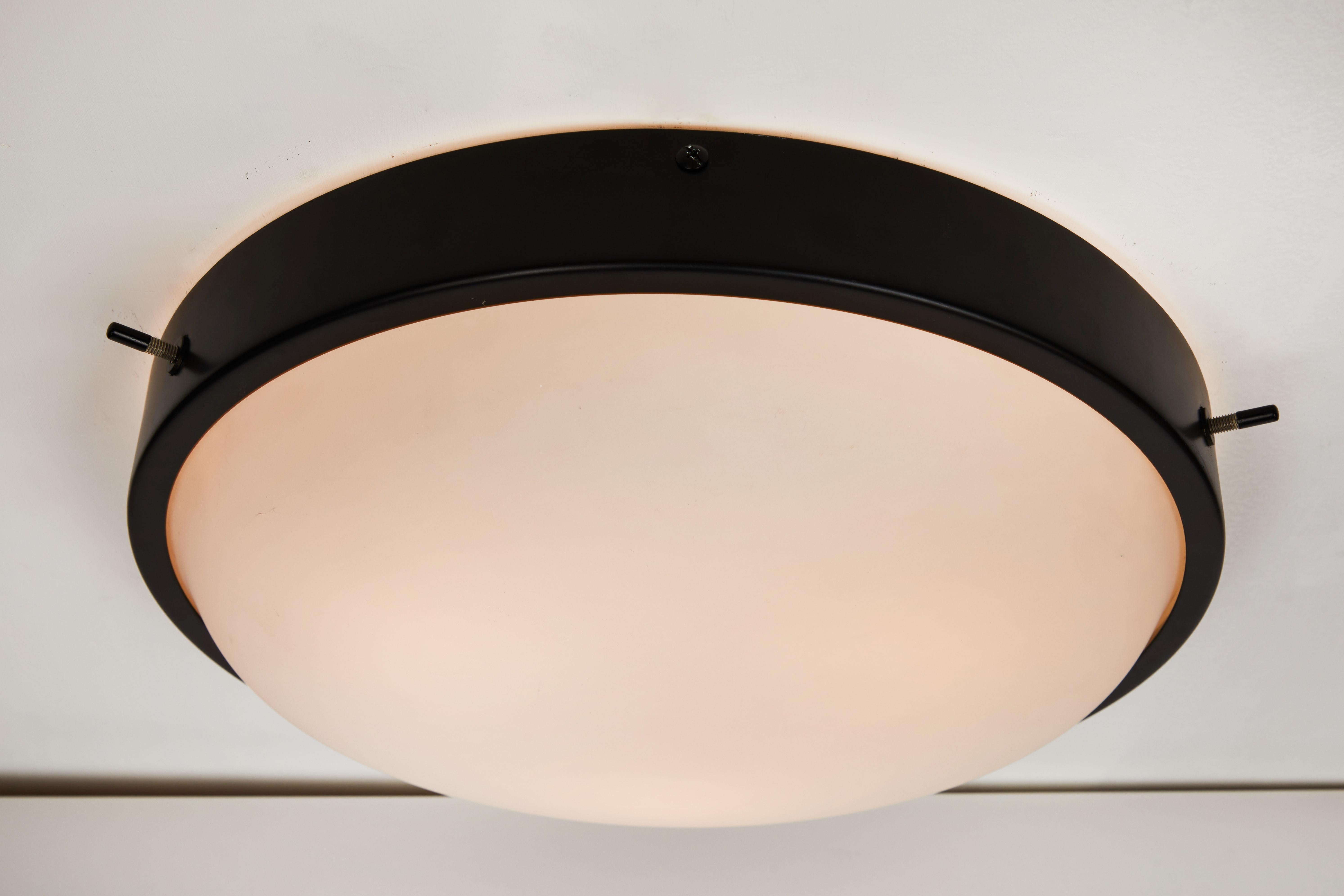 Large 1950s Glass and Metal Ceiling Light by Oscar Torlasco for Lumi 2