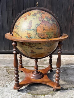 Large 1950s Globe Bar Cart