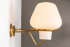 Large 1950s Gunnar Asplund JH-813 Brass and Glass Sconce for ASEA