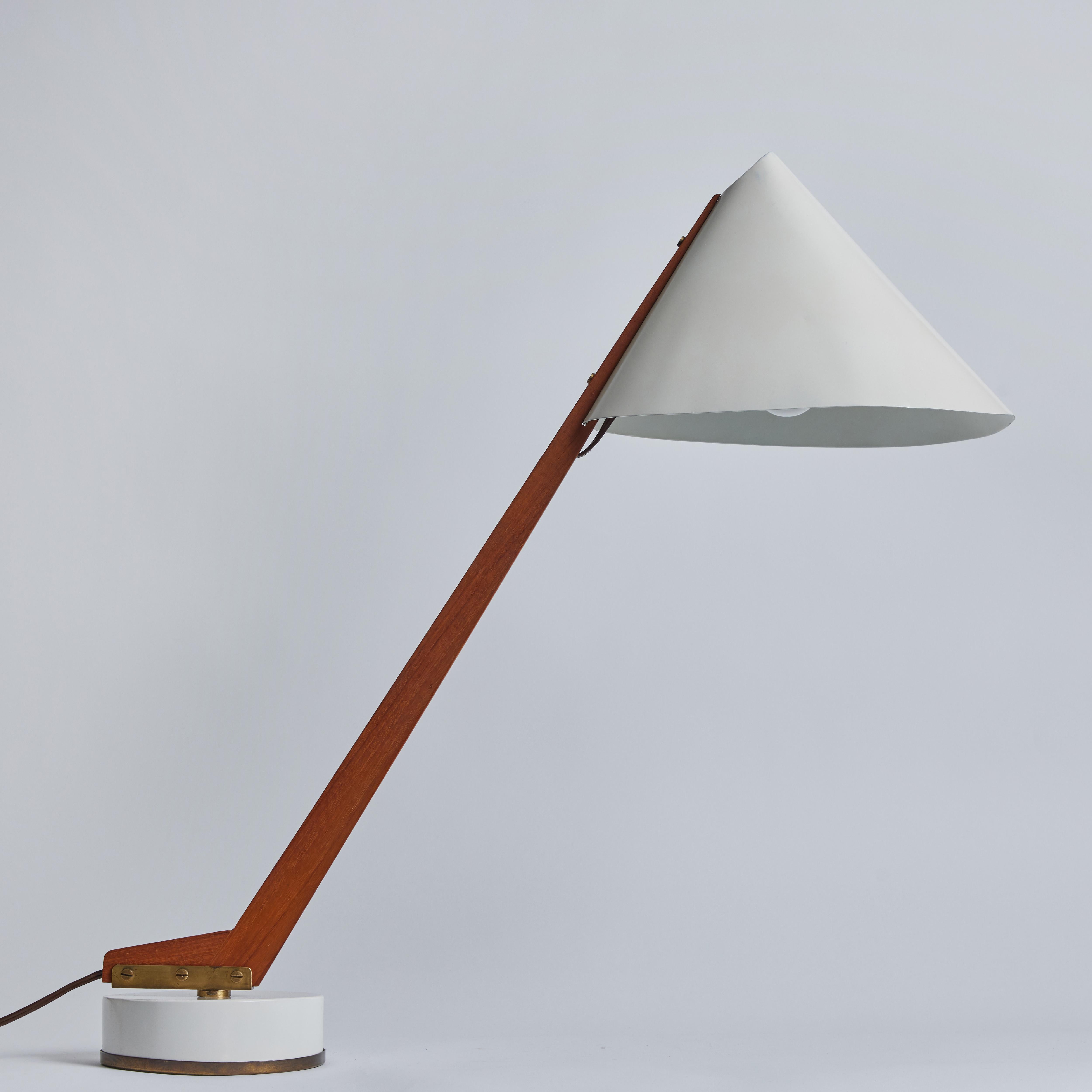 Mid-20th Century Large 1950s Hans-Agne Jakobsson Model B-54 Wood & Metal Table Lamp for Markaryd