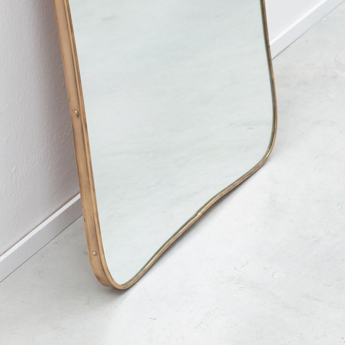 Large 1950s Italian Brass Mirror, Italy, 1950s In Good Condition In London, GB