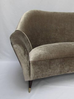Large 1950s Italian Curved Sofa