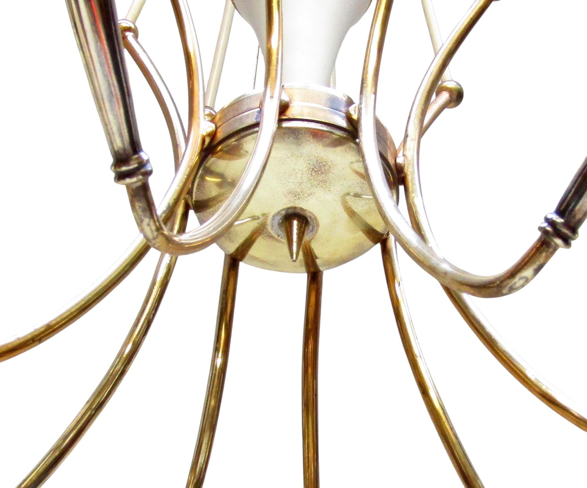 XX secolo Grande lampadario a ragno italiano degli anni '50 di Oscar Torlasco in vendita