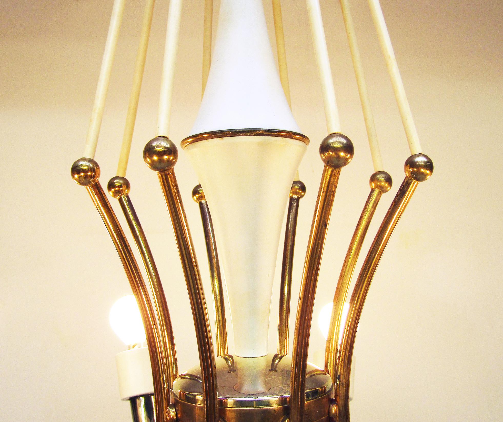 Grande lampadario a ragno italiano degli anni '50 di Oscar Torlasco in vendita 1
