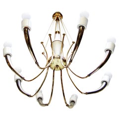 Large 1950s Italian Spider Chandelier By Oscar Torlasco