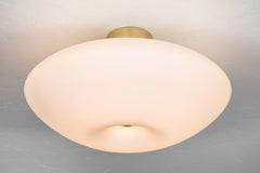 Large 1950s Lisa Johansson-Pape Glass and Brass Ceiling Lamp for Orno