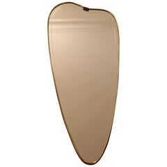 1950s Italian Brass Wall Mirror in the Style of Gio Ponti