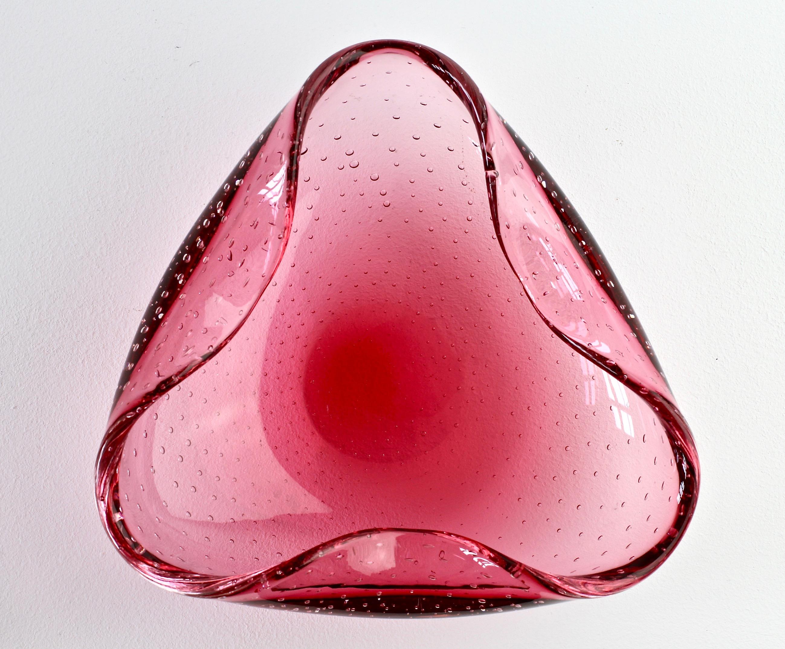 Large 1950s Pink Bubble Glass Bowl in the Style of Carlo Scarpa for Venini 2