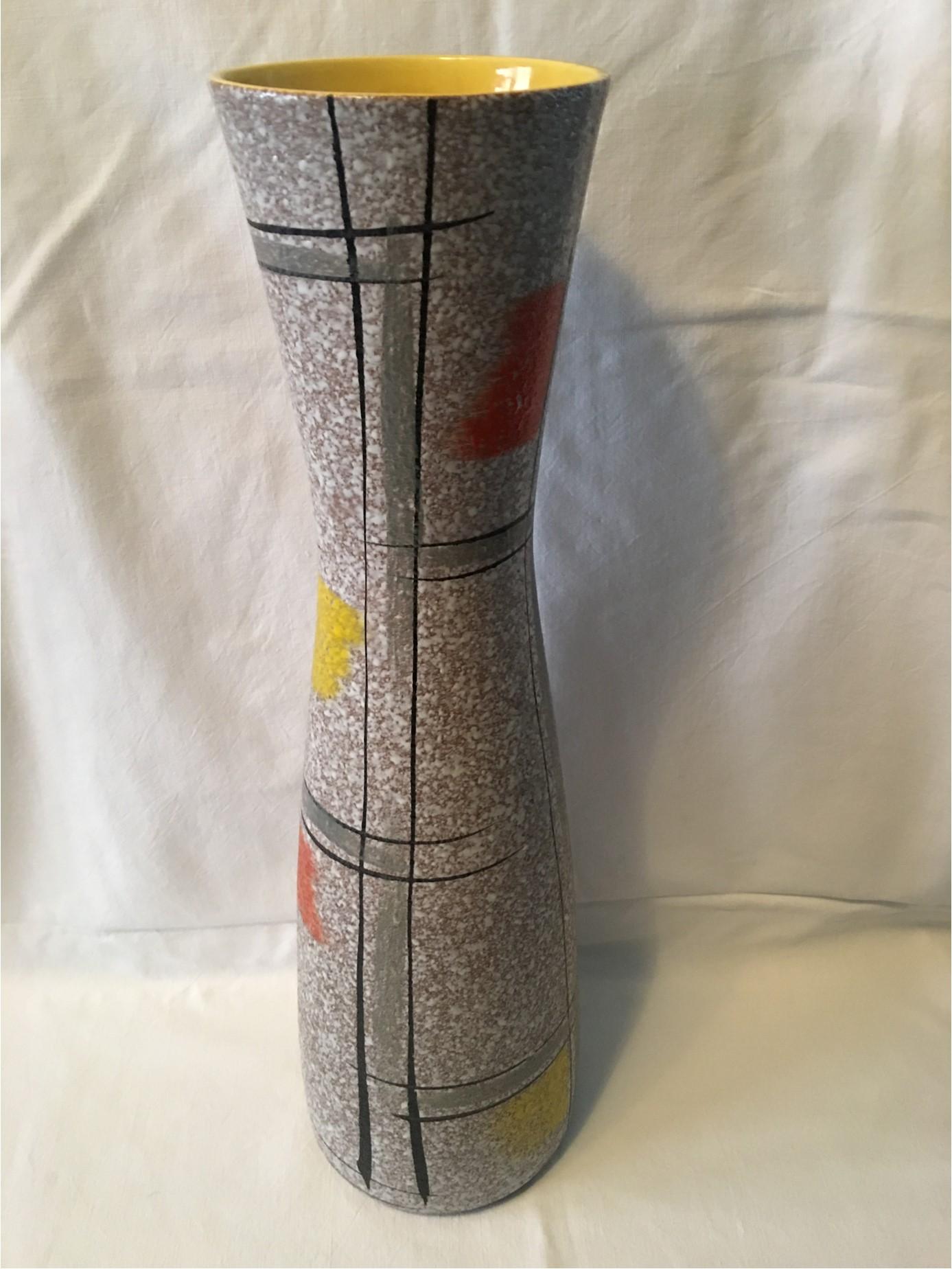 Mid-20th Century Large 1950s Scheurig Hand Painted Vase in Heinz Siery Style For Sale